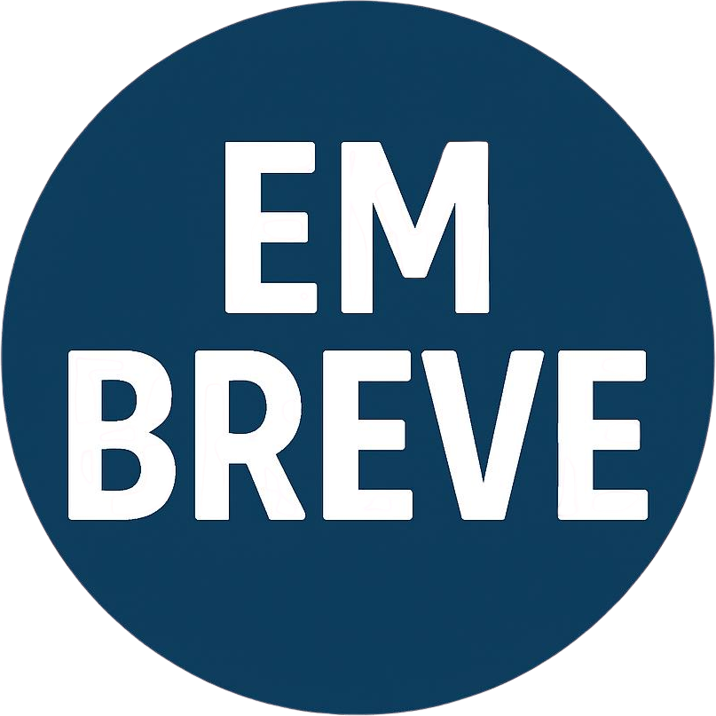 Generate _Símbolo gráfico com texto _EM BREVE_ em português, letras bold transparentes, design limpo e moderno, fundo transparente_ in a modern vector art style with a flat design aesthetic.jpg